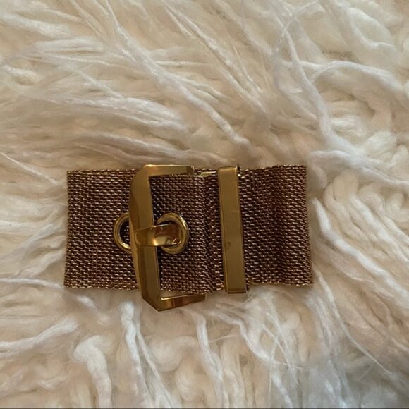 VINTAGE ERICKSON BEAMON BRACELET WIDE GOLD TONE MESH BELT BUCKLE LOOK 7” - 7.5” - Picture 5 of 16